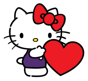 Hello Kitty with Red Heart Png