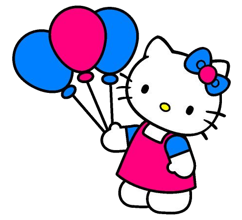 Hello Kitty with balloons Png