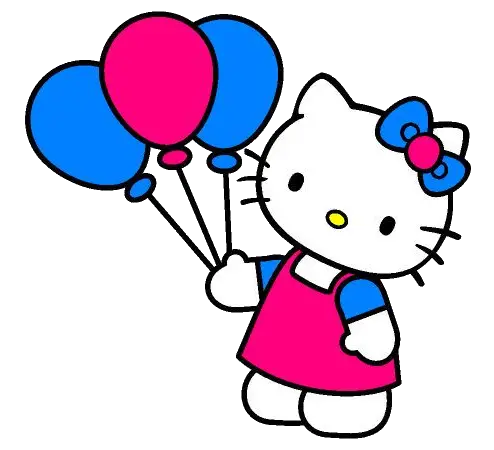 Hello Kitty with balloons Png