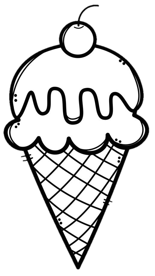 Cone Ice Cream Png Vector Outline 