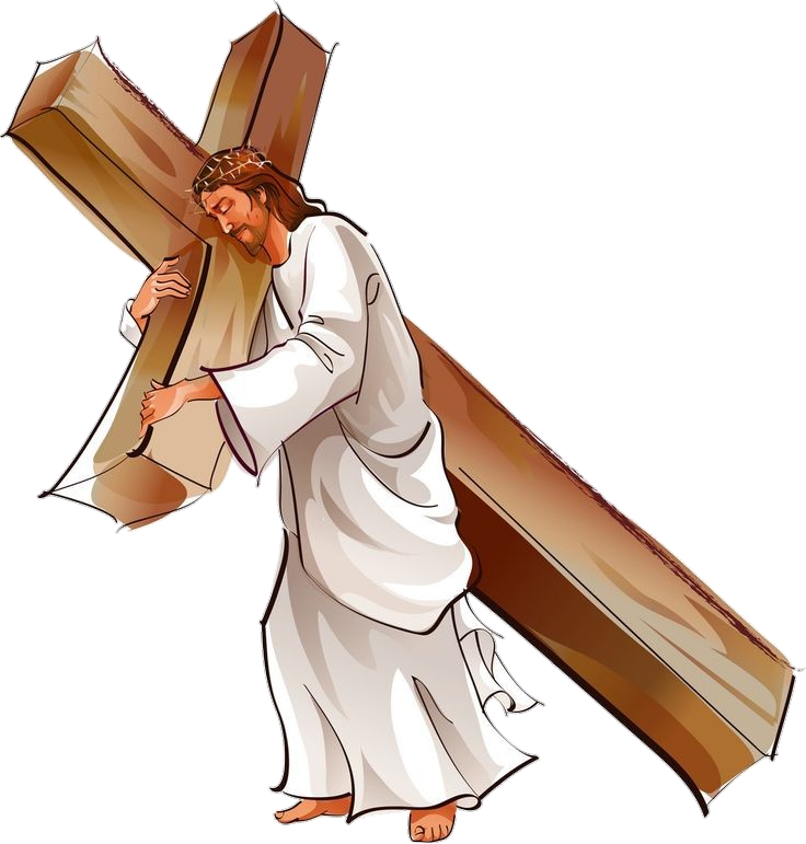 Jesus Christ Carry Cross Drawing PNG