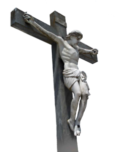 Jesus Christ on Cross Statue PNG