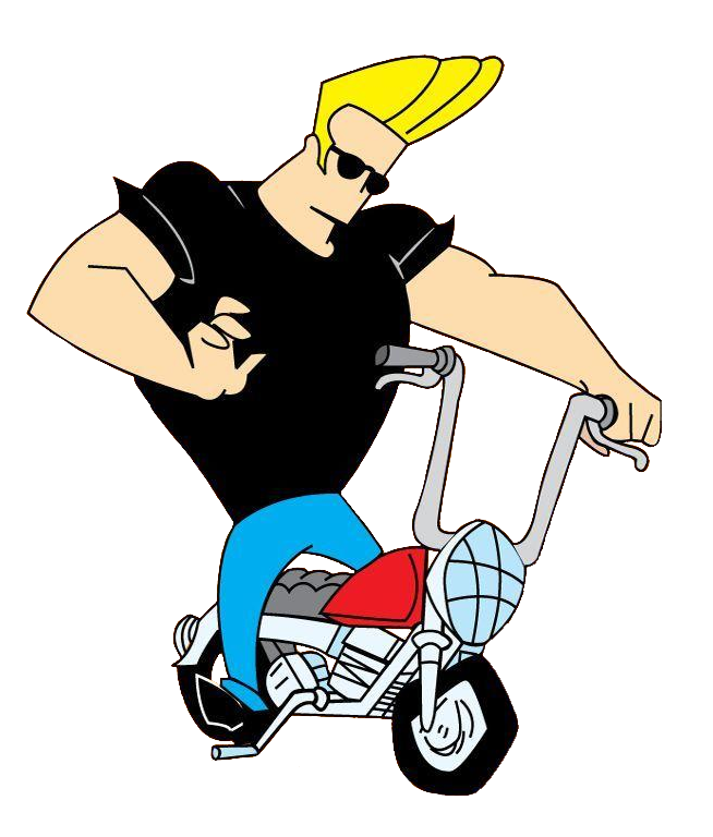 Johnny Bravo on Motorcycle PNG