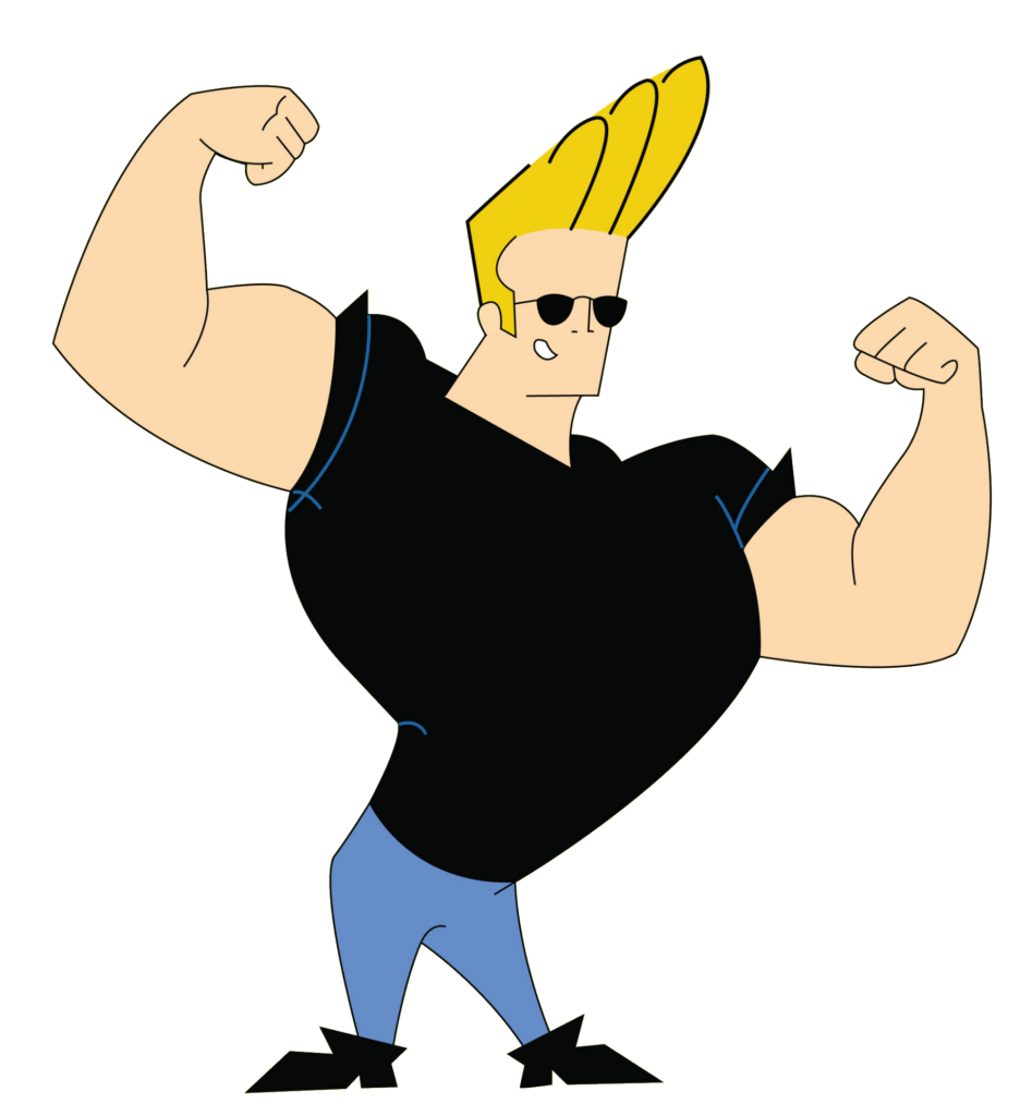 Johnny Bravo Showing Body clipart PNG