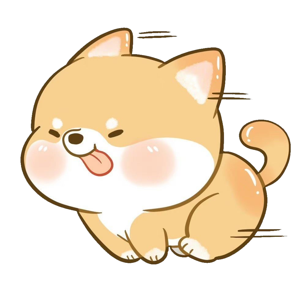 Cute Chibi Kawaii Dog Running PNG