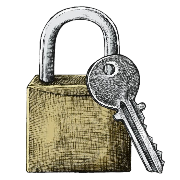 Key and Lock Sketch Png