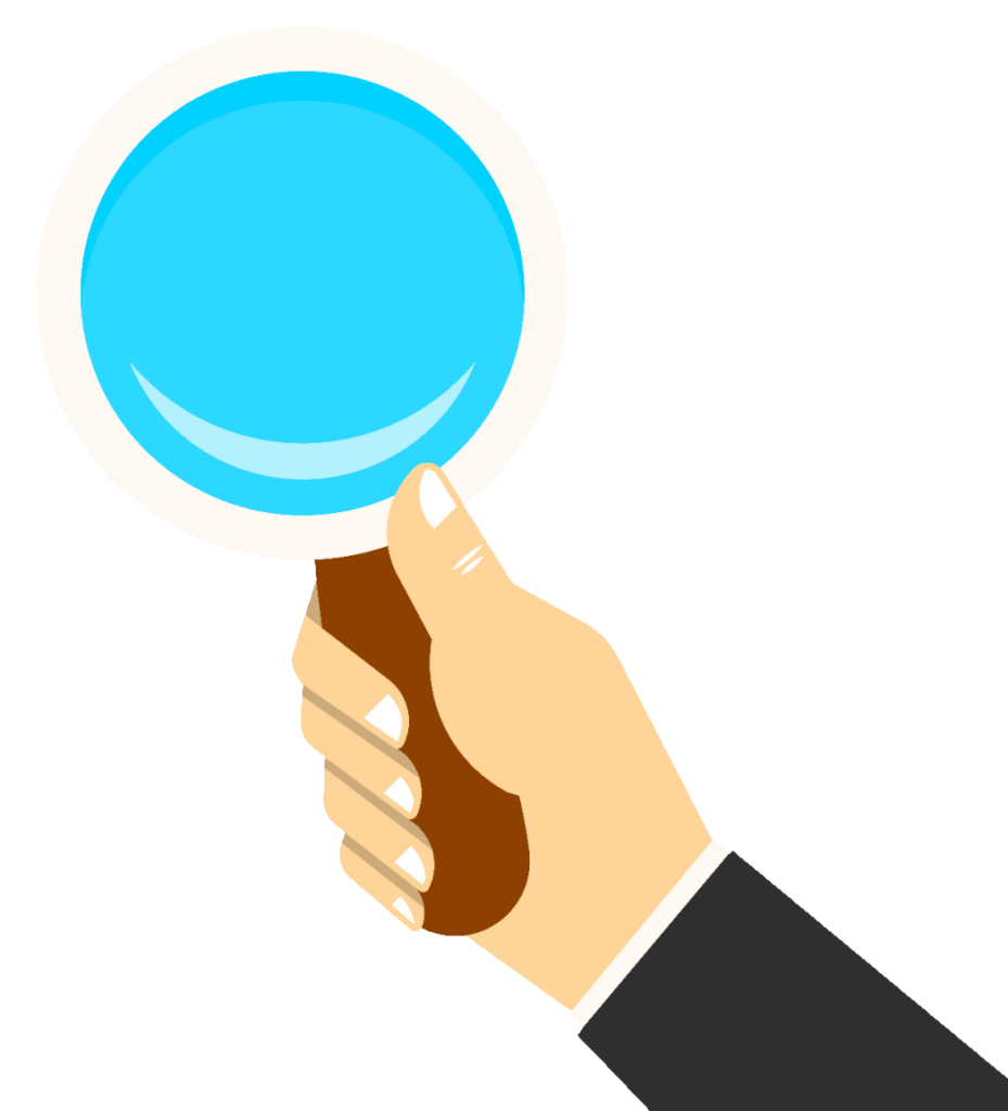 Magnifying Glass in Hand Vector PNG