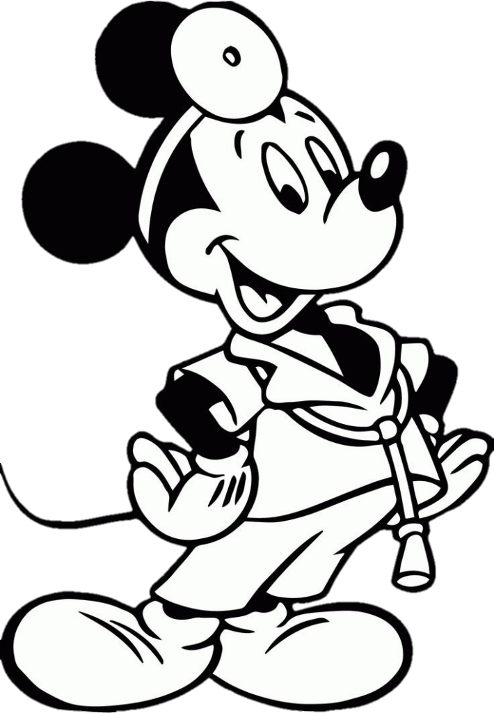 Black and White Mickey Mouse png