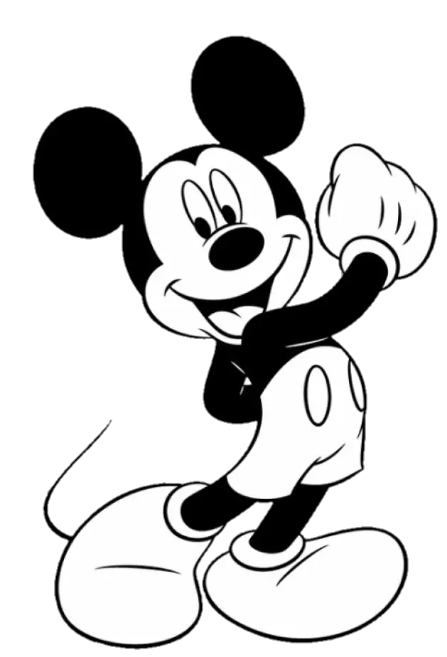 Black and White Mickey Mouse Png