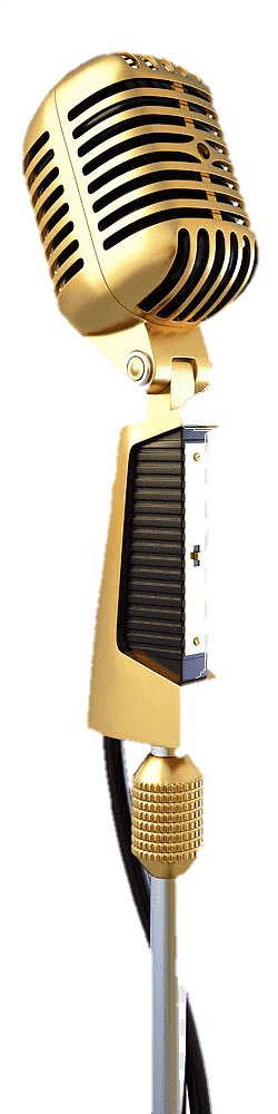 Gold Retro Microphone Png