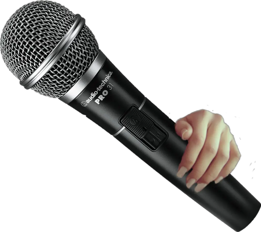 Microphone in hand Png