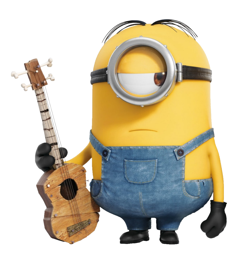 Transparent Minion with Guitar PNG