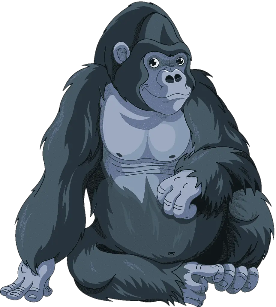 Transparent Gorilla Png vector image