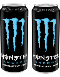 Two Monster Energy Absolutely Zero Drink Can PNG