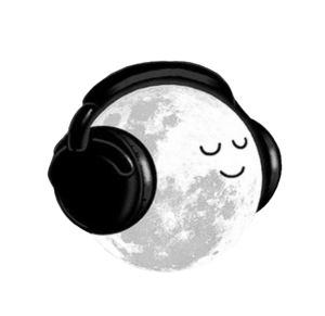 Moon with Headphone clipart Png