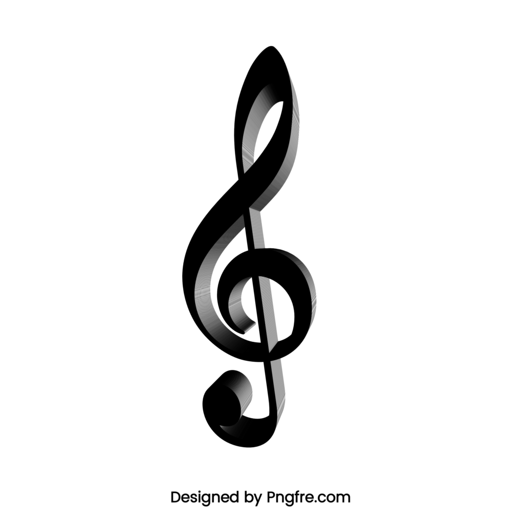 3D Treble Clef Musical Note Png