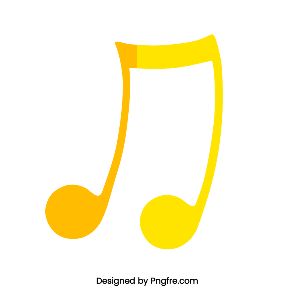 Yellow Orange Musical Note Png
