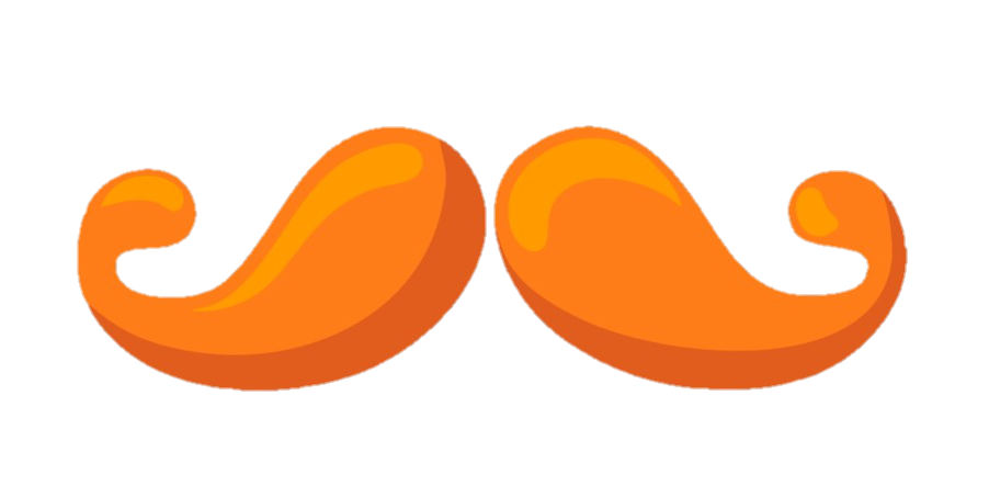 Orange Moustache Png