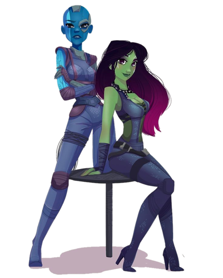Marvel Nebula and Gamora Png