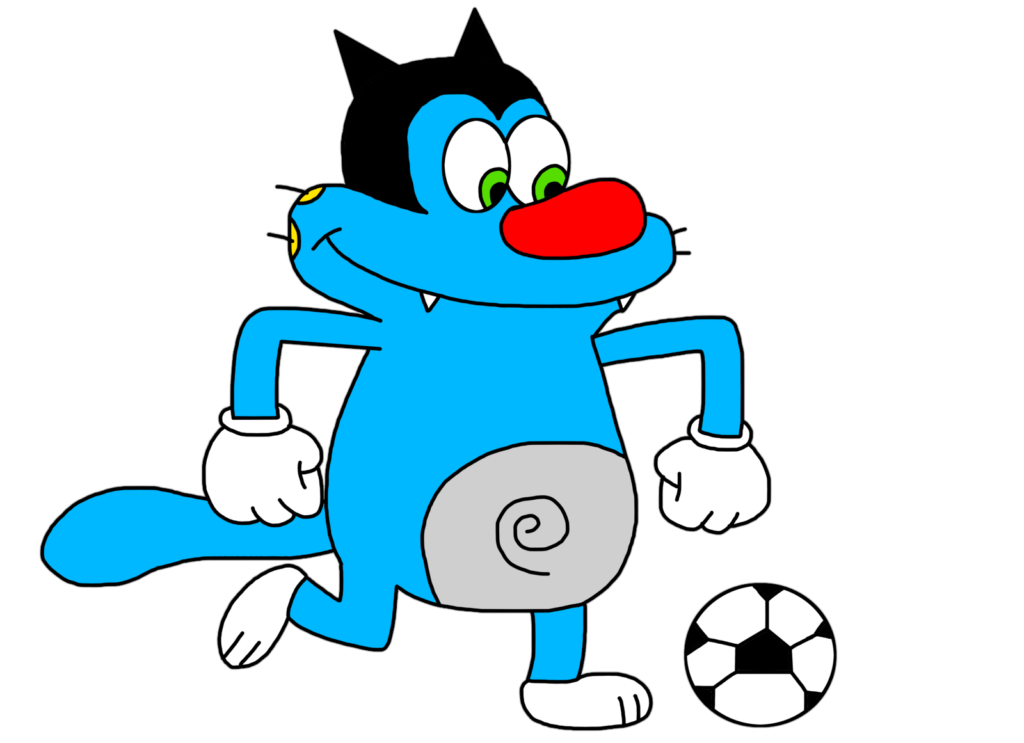 Oggy Playing football Png