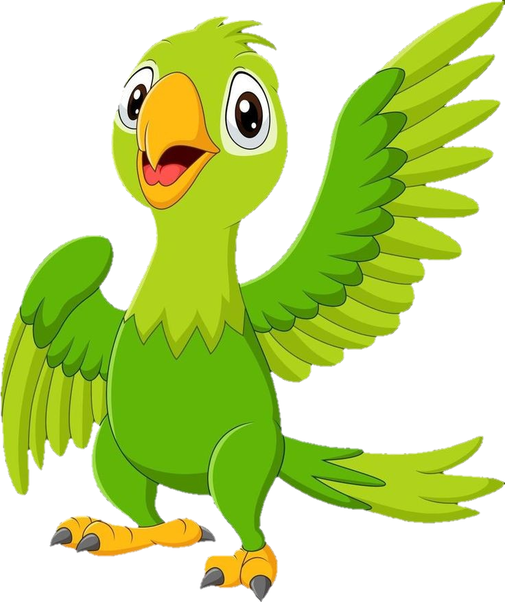 Green Parrot Png Cartoon 