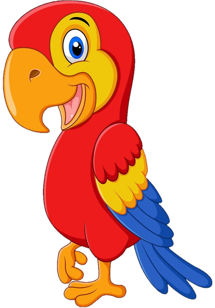 Red cartoon Parrot Png