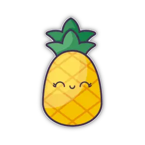 Kawaii Pineapple Sticker Png