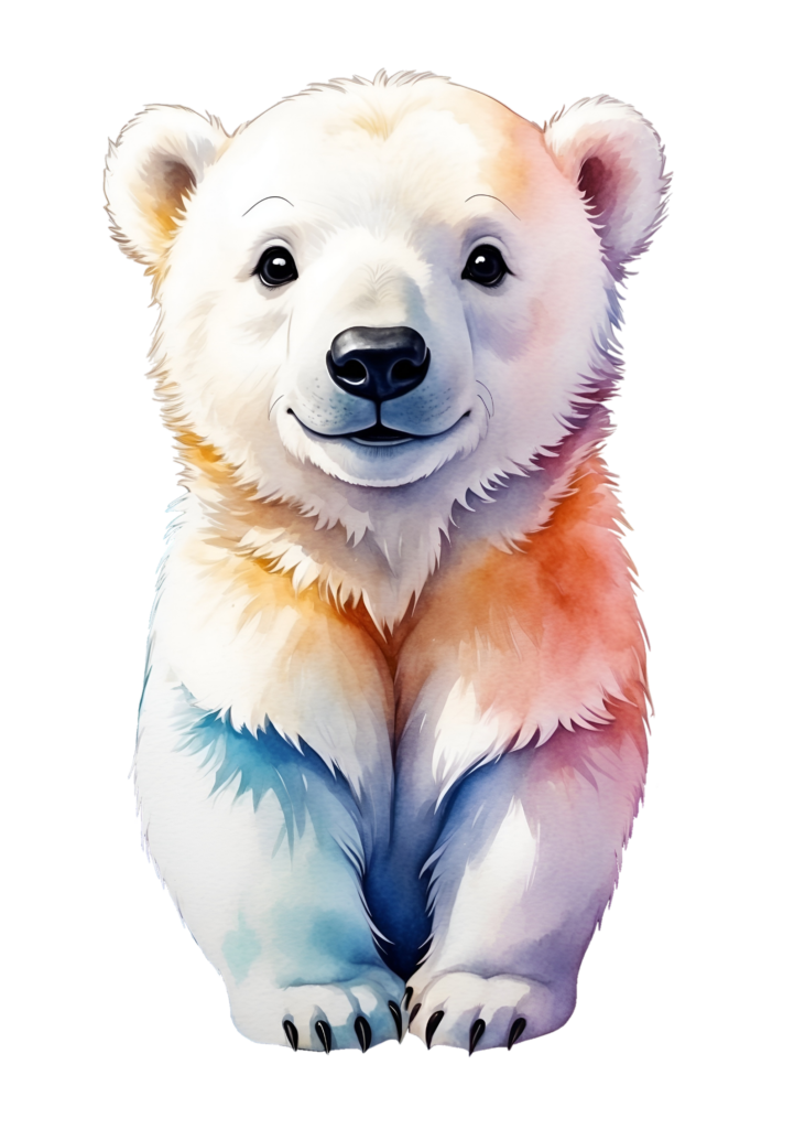 Watercolor Polar Bear Png