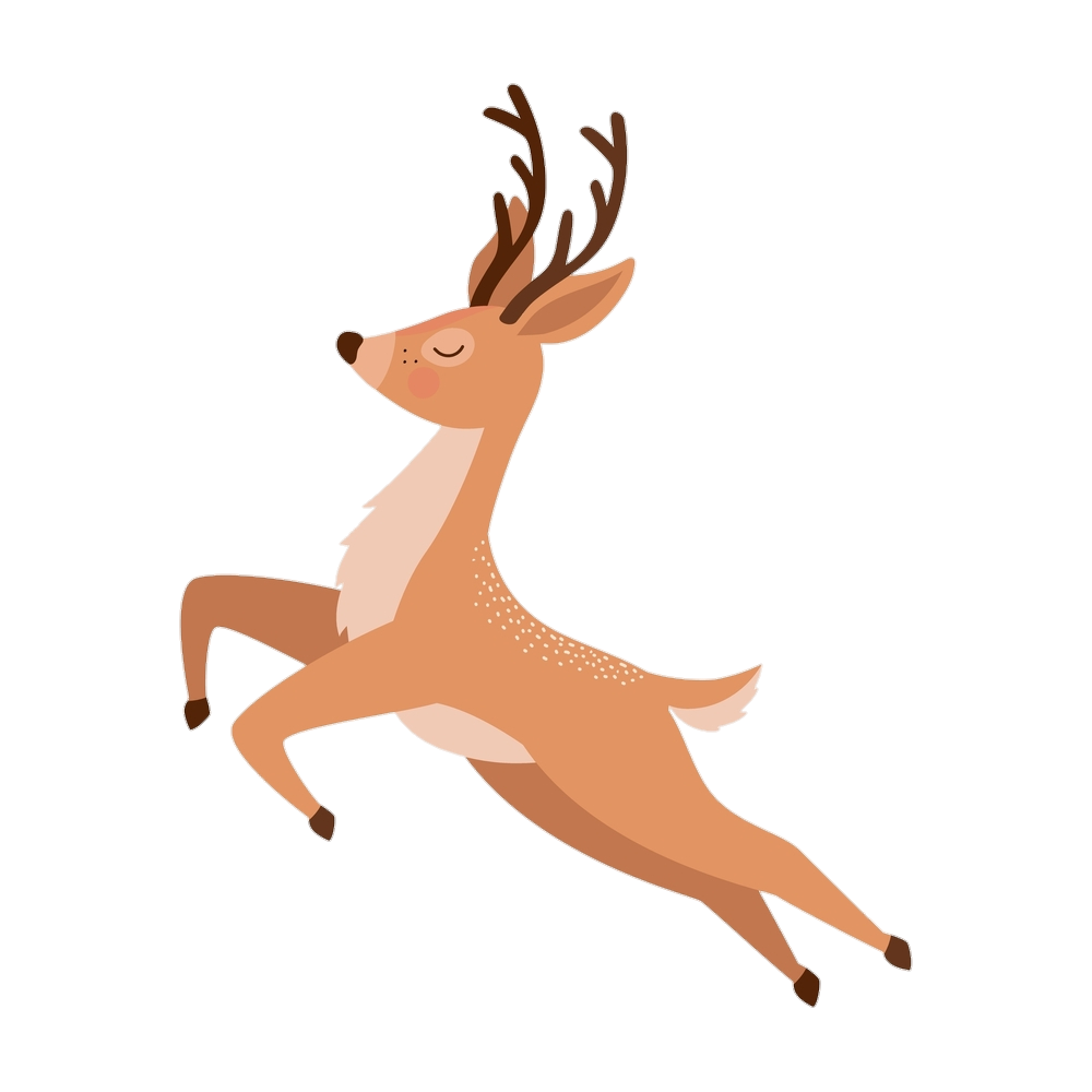 Jumping Reindeer Vector Png