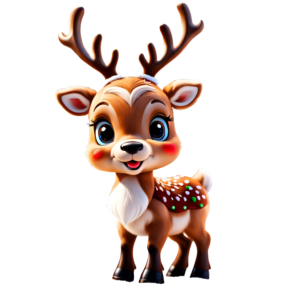 AI-Generated Cute Reindeer Png
