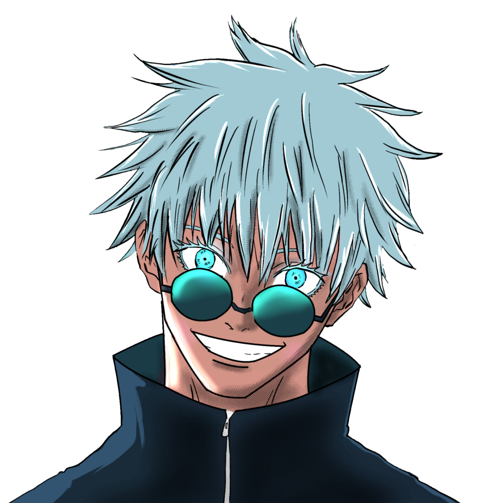 Blue Hair Satoru Gojo PNG