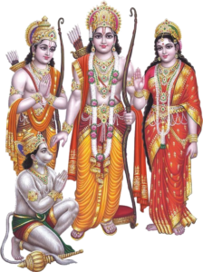 God Shree Ram, Sita, Hanuman and Lakshman Png