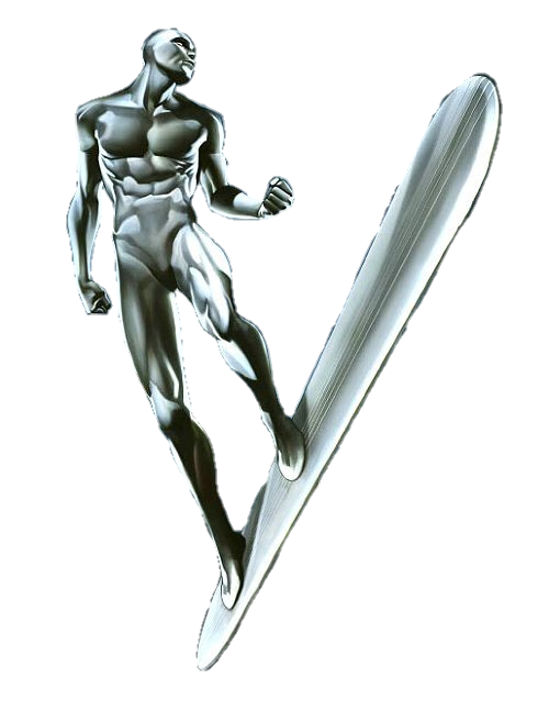 Standing Silver Surfer Png