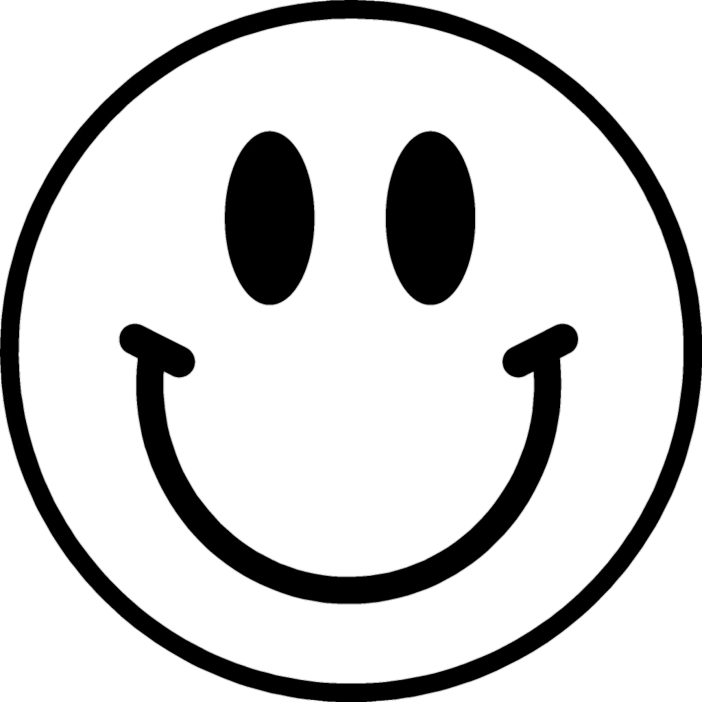 black and white smiley face png