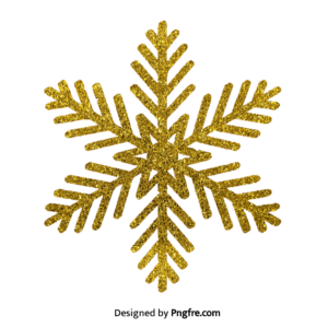 Sparkling Gold Glitter Snowflake Png