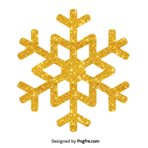 Gold Glitter Snowflake Png
