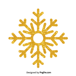 Gold Glitter Snowflake Png