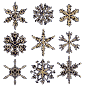 Golden Snowflakes Png