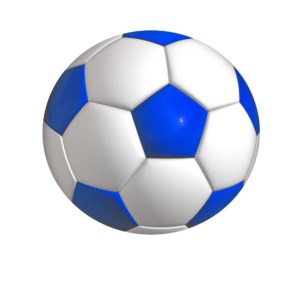 White, Blue Soccer Ball PNG