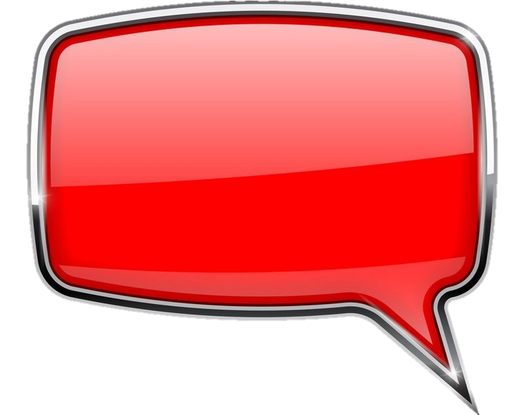 Rectangle Speech Bubble PNG Red Color