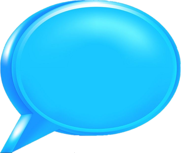 Blue Speech Bubble PNG 3D
