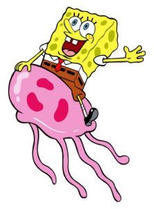 SpongeBob on Jellyfish PNG