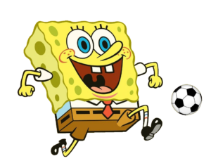 Spongebob Playing Football PNG