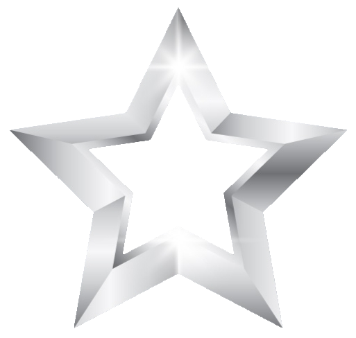 Silver Star Design PNG