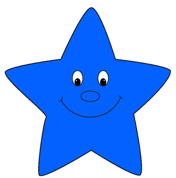 Blue Cartoon Star Png