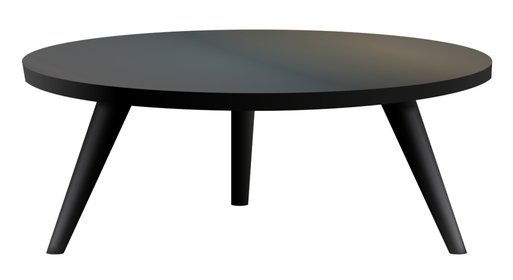 Round Black Table PNG