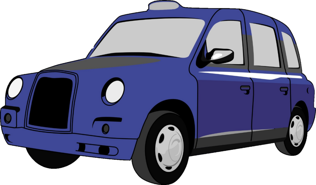 Blue Taxi Clipart PNG