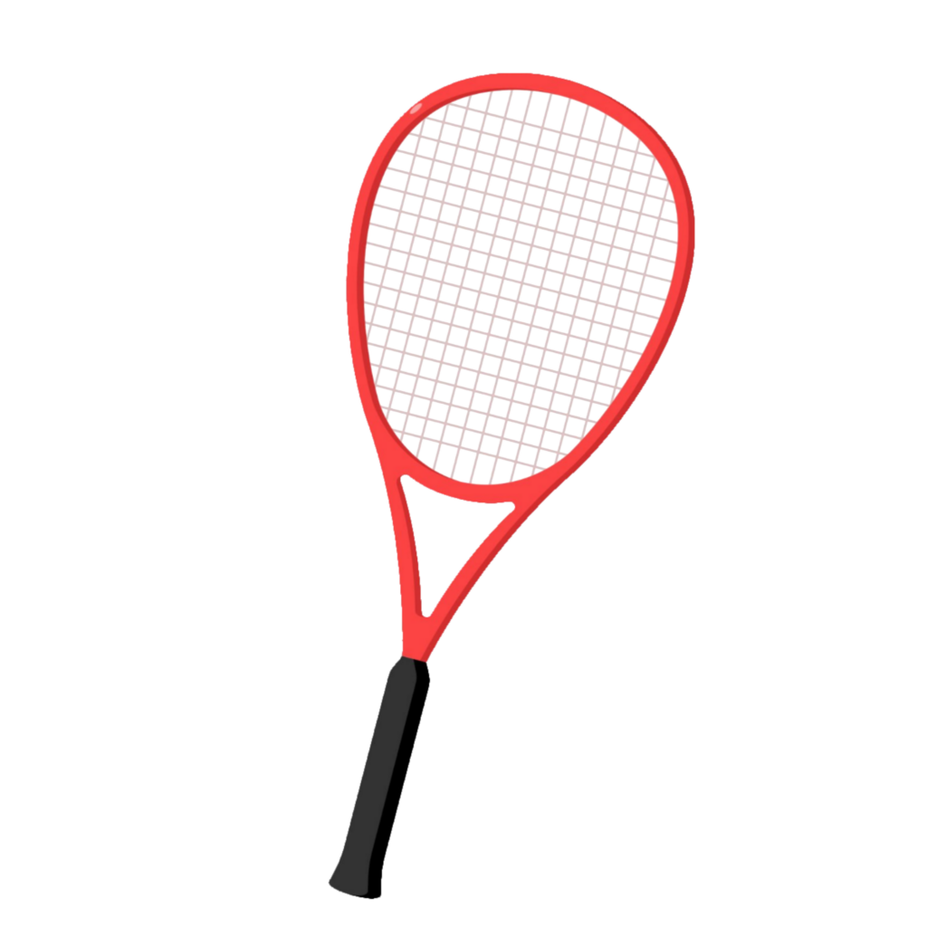 Red Tennis Racket Vector PNG