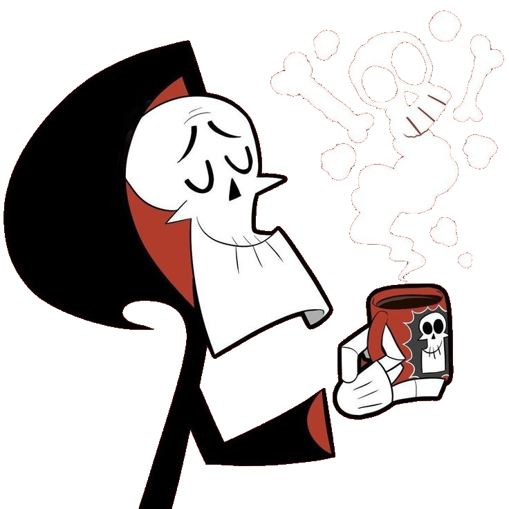 The Grim Adventures Of Billy and Mandy, Grim with coffee PNG