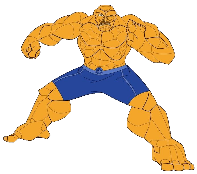 The Thing Fantastic 4 cartoon PNG